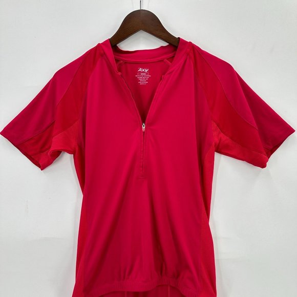 Zoot Sports Top Womens Pullover Cycling 1/4 Zip Back Pockets Pink M - Picture 3 of 10